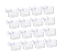 Milisten 16pcs Fish Food Holder Compact Red Worm Feeding Cup for Aquarium Practical Tank Wall Feeder for Small Fish Tanks