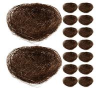 Milisten 16Pcs Mini Bird Nest Decorations Realistic Crafting Nests 2.8 Inch Rustic Style for Easter Party Garden Home Display