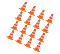 Milisten 16pcs Mini Traffic Cones Educational Table Models Miniature Barricades for Learning Road Sign Symbols for Parent Interaction and DIY Micro Landscape Ornaments