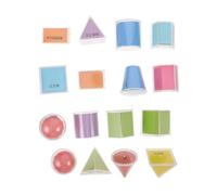 Milisten 16pcs Transparent Geometric Shapes Blocks for Folding Geometry Models with Solid Figures Safe Rounded Manipulatives for Spatial Learning Math Teaching Supplies