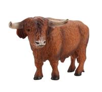 Milisten 1Pc Adorable Highland Cattle Realistic Static Animal Model for Educational Play Home Decor Cattle Figurine for Imagination Development