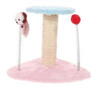 Milisten 1Pc Creative Triangular Base Cat Climbing Post with Spring Mouse Fuzzy Ball Indoor Cat Climber Easy Assembly Multi Function Mixed Color Design