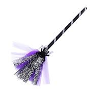 Milisten 1Pc Halloween Witch Broom Prop Creative Halloween Broom Toy Witch Flying Broomstick Cosplay Supplies for Halloween Party Kids Boys Girls Costume Decor (Purple)