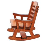 Milisten 1Pc Miniature Wooden Rocking Chair Ornament for Dollhouse Vintage Style Decor for Micro Landscape Home Desktop and Fairy Garden Decoration