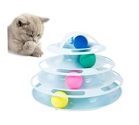 Milisten 1pc Rotating Cat Four Layers Amusement Track Tower Rattling for Interactive Play Includes Space for Teaser and Engaging for Cats