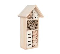Milisten 1Pc Wooden Bee House Outdoor Insect Hotel for Garden Courtyard Decor Creative Wooden Cabin for Bees Pollinators Nesting Shelter for Wildlife