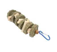 Milisten 1pcs Teeth Grinding Molar Toy for Hamsters Rabbits and Parrots Includes 6 Grass Cakes 5 Sweet Bamboo Chew Strings Bell Natural Material for Dental Health and Chewing Fun
