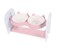 Milisten 1set Ceramic Cat Bowl Stand Double Use Pet Dishes for Food and Water Easy to Clean Anti-spill Design for Indoor Kittens and Dogs
