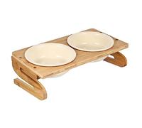 Milisten 1Set Ceramic Cat Feeding Bowl with Rack Lovely Pet Bowl for Cats and Kittens Dual Design for Comfortable Eating Easy to Clean and Durable