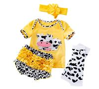 Milisten 1Set Doll Clothing Outfit for Years Adorable Cow Themed Sleeve Shirt and Shorts for Compatible with Dolls