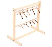 Milisten 1set Dollhouse Hanger Doll Garment Rack Clothes Hanger Dog Closet for Small Dogs Black Hangers Pants Hangers Space Saving Dog Wardrobe Mini Closet Wood Child Fashion Little Doll