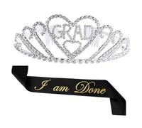 Milisten 1set Graduation and Etiquette Sash for Girls Elegant Rhinestone Headdress and Random Style Sash for Graduation and Celebrations