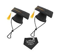 Milisten 1set Graduation Party Dog Hat with Triangular Scarf Doctoral Cap and Bandana for Pet Celebrations Comfortable Material for Graduation Events
