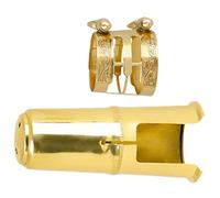Milisten 1set Saxophone Mouthpiece Cap Unique Pattern Clip Clamp for Alto and Tenor Saxophone Accessories Easy to Use Strong Structure Protects Mouthpiece