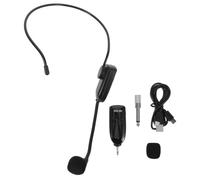 Milisten 1set Wireless Headset Microphone Earset Condenser Mic System with Earhook Design for Teachers Speakers Singers Stage Performance Extended Range Battery Life Black