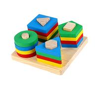 Milisten 1Set Wooden Geometry Blocks for Educational Pillar Block Shape Cognitive Plaything for Early Learning for Preschool Learning and Development
