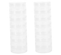 Milisten 2 Pack Stackable Storage Box with Spiral Interlocking Lids: 7 Layer Clear Plastic Daily Organizer Containers - Round OrganizerJars for Tiny Craft Jewelry Beads Buttons and Cosmetic