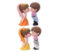 Milisten 2 Pairs Bride and Groom Cake Topper Unique Multifunctional Couple Figure for Wedding Day Decor Romantic Figurines for Cake Decoration and DIY Landscape