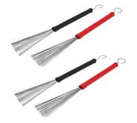 Milisten 2 Pairs Retractable Wire Drumstick Brushes with Handles Heavy Duty Metal Wire for Jazz Drumming Practice and Professional Music Instrument Accessories in