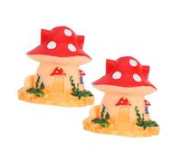 Milisten 2 Pcs Adorable Simulated Mushroom House Decoration Chic Reptile Box Ornament for Micro Landscape Cute Cottagecore Decor for Pets Safe and Durable Materials Unique Environmental