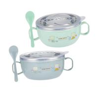 Milisten 2 Pcs Food Supplement Bowl Safety Baby Bowl Baby Feeding Bowl Kids Dinnerware Infants Bowl Food Containers Baby Feeding Plate Toddler Bowl Earth Tones Stainless Steel Child