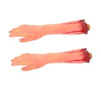 Milisten 2 pcs Halloween Fake Severed Hands Props Realistic Horrible Broken Arms for Scary Party Decorations Cosplay and Haunted House Horror Accessories