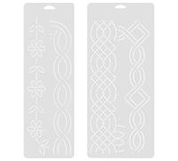 Milisten 2 Pcs Quilting Templates Plastic Sewing Patchwork Stencils DIY Crafting Tools 18.11 Inch for Quilt Marking and Fabric Cutting