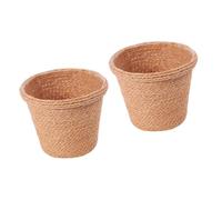 Milisten 2 Pcs Straw Pot Wicker Storage Baskets Goblincore Room Decor Wicker Laundry Basket Containers for Food Planter Retro Home Decor Trash Creamer To Weave Seaweed