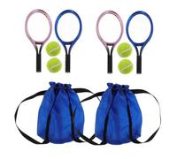 Milisten 2 Set Miniature Dollhouse Tennis Rackets and Balls Lightweight Sports Props for Role-playing and Mini House Decoration Mini Accessories for Creative Play and Dollhouse Scenes