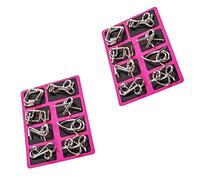 Milisten 2 Sets Brain Teaser Puzzle Wire Iq Puzzles for Adults Portable Disentanglement Heavy Duty Fun Challenge for Family Friends