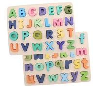 Milisten 2 Sets English Alphabet Puzzle for Educational Jigsaw with Upper and Lowercase Letters Safe Smooth Finish Early Learning Matching Game