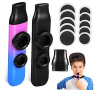 Milisten 2 Sets Kazoo Musical Instruments Portable Kazoos for Replacement Membranes Tone Double Flute Design Safe Includes Lanyard for