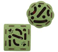 Milisten 2 Sets Kitten Felt Maze Square Flower Shape Cat Puzzle Box with Iron Bells Interactive Indoor Exercise Puzzle for Mental Stimulation and Self-play