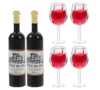 Milisten 2 Sets Miniature Wine Bottles Glasses Mini Goblet Cups Realistic Dollhouse Decor Miniature Crafts for Photography Props Mini House Accessories