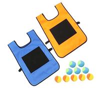 Milisten 2 Sets Sticky Ball Vest with Sticky Balls Washable Outdoor Group Playing Game for Target Throwing Vest for Boys Random Color