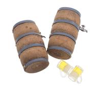 Milisten 2 Sets Vintage Miniature Beer Barrels and Mugs Dollhouse Accessories for DIY Crafts Mini Wine Cellar Decor for Play House and Micro Landscape Scenes