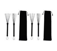 Milisten 2 Sets Wire Brush Drumsticks Kit For Jazz Drums, Stainless Steel Drum Brushes Set, Accessory For Percussion, Heavy Duty Stick