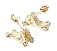 Milisten 2 Sets Wooden Catapult Kit DIY Trebuchet Model for Stem Science Project Educational Craft with Realistic Historical Design Enhancing Engineering Skills and Problem Solving