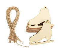 Milisten 20 Sets Wood Ice Skate Cutouts Christmas Wooden Slices Holiday Unpainted Wooden Ice Skate Shape Cutout for DIY Art Crafts Painting Party Home Decor, 8.5X8cm