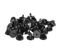 Milisten 200pcs Black PVC Brooch Clasps Pin Backs Set with Butterfly Hat Badge Holders for Badge Replacement and Pin Making Craft Supplies