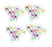 Milisten 200pcs Halloween Plastic Spiders Multi Color Realistic Fake Spider for Indoor Outdoor Haunted House Decorations and Party Supplies