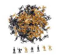 Milisten 200pcs Miniature Soldier Figures Playset Medieval Army Model for Role Playing Games and Decorations Gray and Gold Mix Mini People Figurines for Garden Office Party and Personal