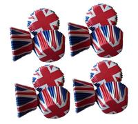 Milisten 200pcs Union Jack Paper Cupcake Cases Small Disposable Muffin Baking Cups for Party Decoration and Christmas Dessert Baking