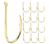 Milisten 20pcs Barbed Fishing Hooks Long Shank Offset Design for Secure Hold Carbon Steel Bait Hooks for Saltwater Freshwater Fishing Easy to Carry Bulk Packaging