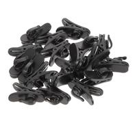 Milisten 20pcs Black Lapel Microphone Clips Small and Light Abs Plastic Microphone Holder Wire Clip Suitable for Online Chats and Podium Speeches