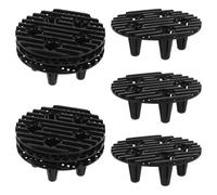 Milisten 20pcs Black Plastic round Plant Pot Stands, Heavy Duty Flower Pot Risers Floor Protector, Reusable Planter Holders for Outdoor Garden and Patio Use