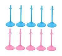 Milisten 20pcs Doll Display Holder with Clip Sturdy Plastic Doll Support Bracket in Pink and Blue Wide Base for Firm Standing and Resistant