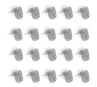 Milisten 20pcs Flat Round Earrings Posts, Stainless Steel Earring Post and Backs, Ear Studs with Stoppers Earringfindings for Jewelry Making DIY Craft Making Supplies, Silver