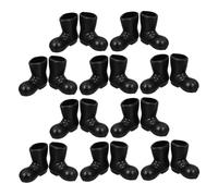 Milisten 20pcs Mini Santa Boots Cute Dollhouse Christmas Shoes Adorable Santa Claus Decor for Festive Craft Projects and Holiday Home Decoration