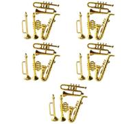 Milisten 20pcs Miniature Classical Instrument Models Dollhouse Musical Decorations Includes Saxophone Trumpet French Horn and Euphonium for Decor and Photo Props
